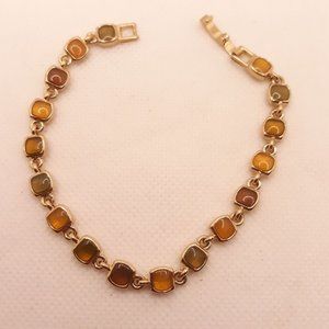 Liz Claiborne Gold Tone Earth Tones Bracelet